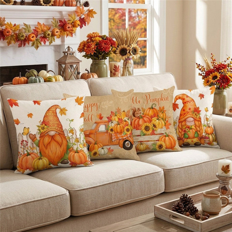 Decorative Autumn Pumpkin Throw Pillow Cover