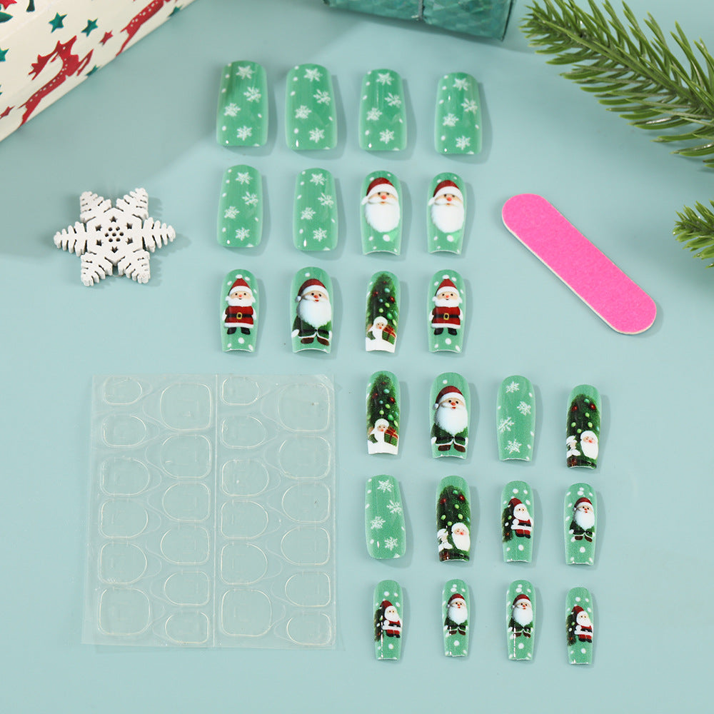 Glittering artificial nails in festive Christmas design Stornfield