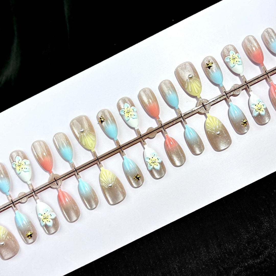 Elegant Polka Dot and Lace Press-On Nail Set