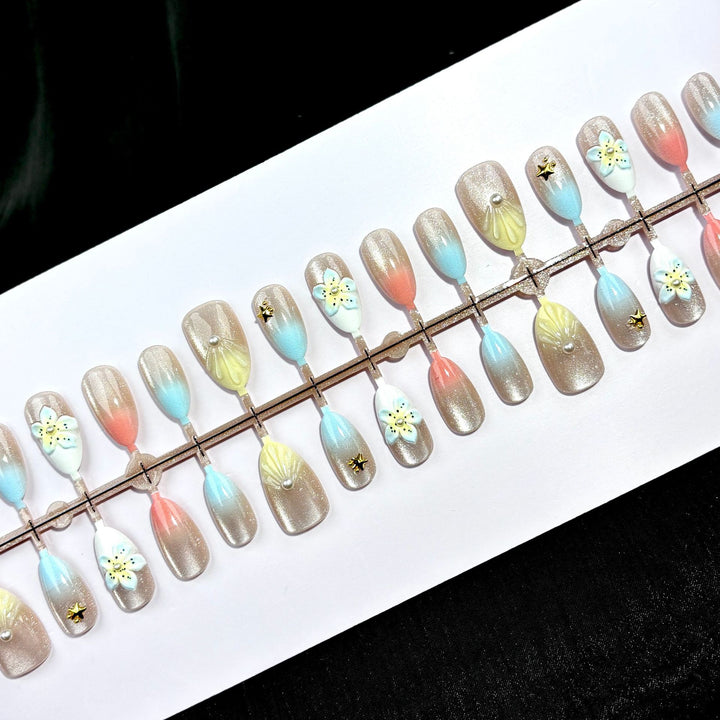 Elegant Polka Dot and Lace Press-On Nail Set