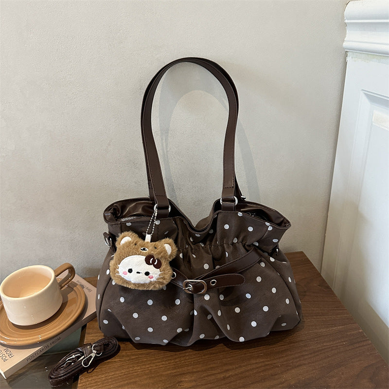 Polka Dot Pleated Handbag