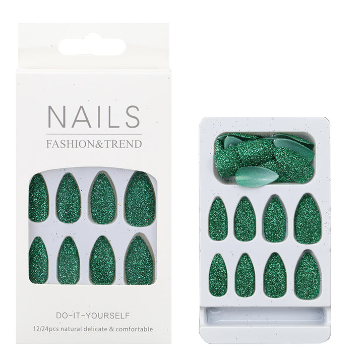 Glittering Almond-Shaped Press-On Nail Tips Stornfield