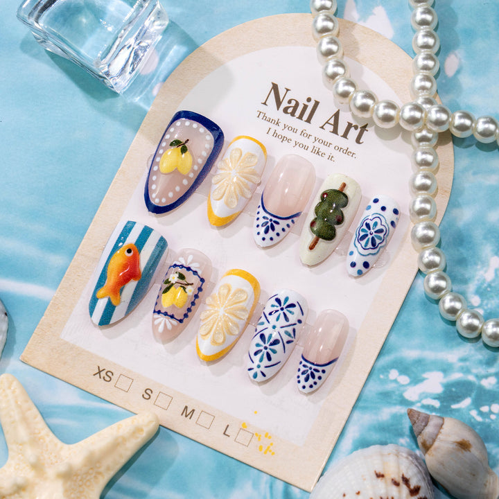 Artistic Themed Press-On Nail Set Stornfield