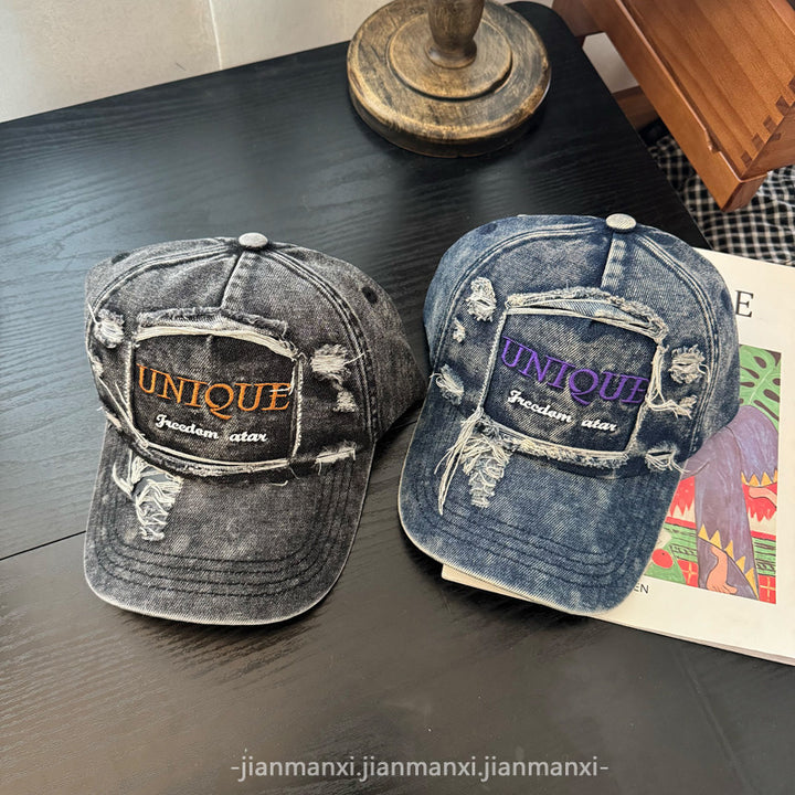 Women's Distressed Denim Baseball Cap Stornfield 1784084142