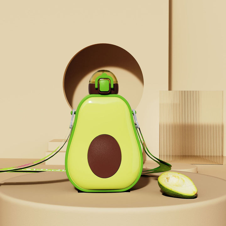 Women's creative avocado water bottle with carrying strap Stornfield