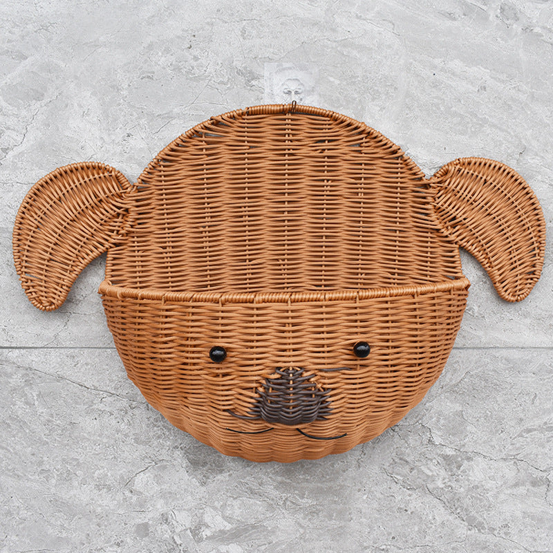 Decorative Dog-Shaped Woven Storage Basket Stornfield