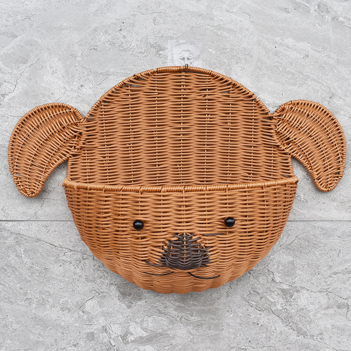 Decorative Dog-Shaped Woven Storage Basket Stornfield