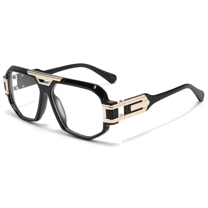 Statement Square Frame Sunglasses with Decorative Gold Accents Stornfield