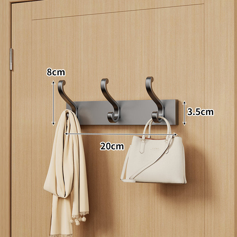 Over-Door Curved Hook Rack for Coats Bags and Scarves