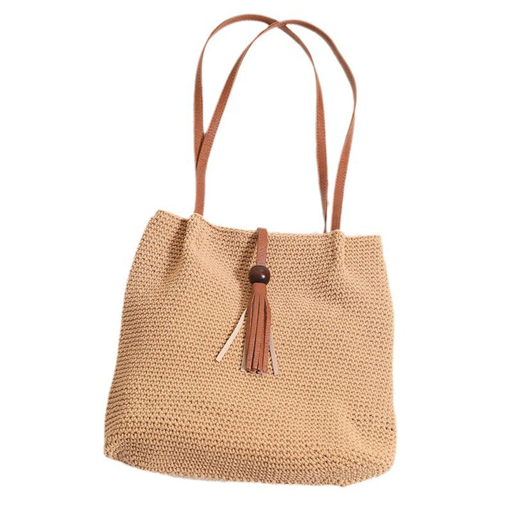 Hand-crocheted shoulder bag with leather details Stornfield