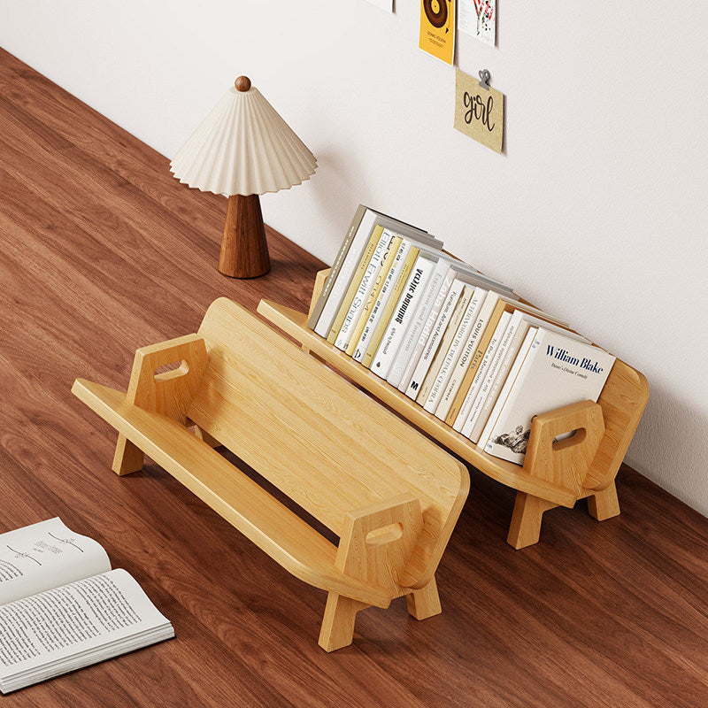 Angled Bamboo Desktop Book and Magazine Rack with Non-Slip Rods