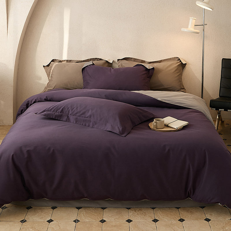 Bedding set made of premium cotton blend fabric reversible design with hidden zipper
