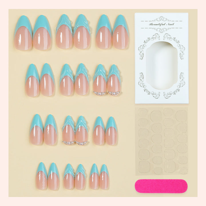 Acrylic nail set with elegant color design and glitter accents Stornfield