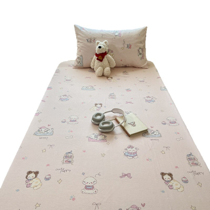 Floral Cotton Sateen Bedding Set with Quilted Duvet Pillow and Memory Foam Topper
