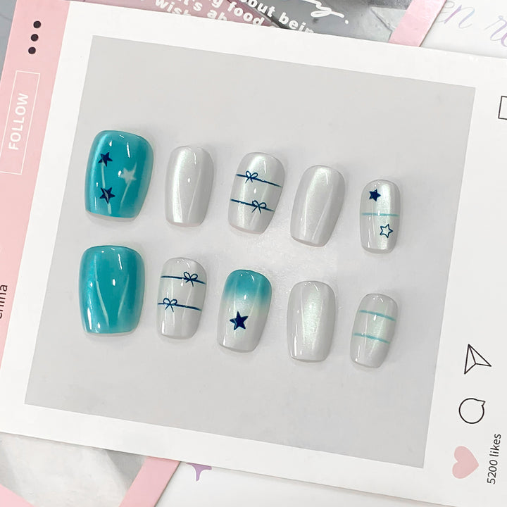 Artistic acrylic nails with star design Stornfield