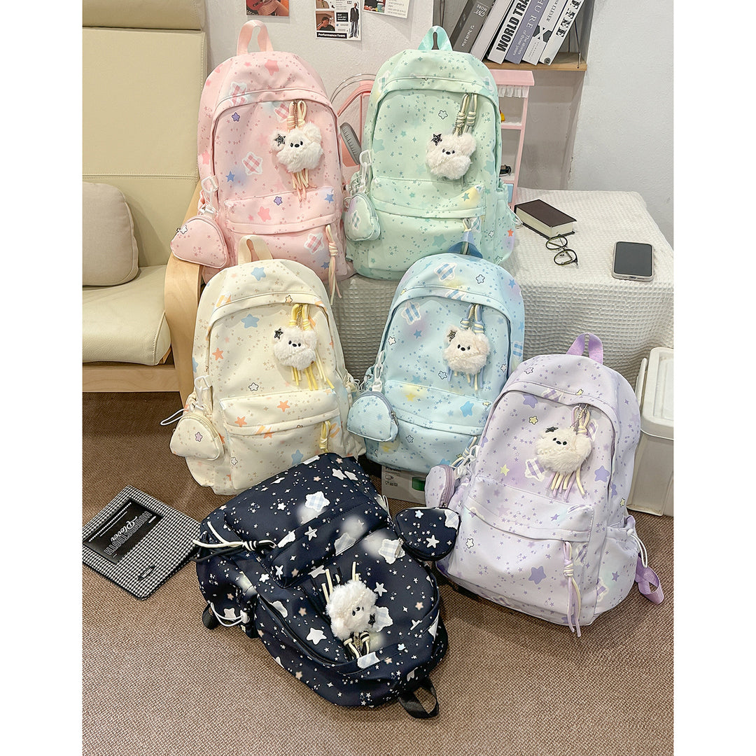 Cartoon-Embellished Casual Backpack Stornfield