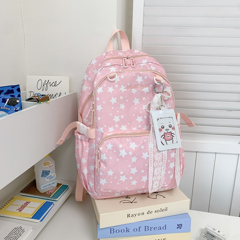 Star-Patterned Multi-Pocket Backpack Stornfield