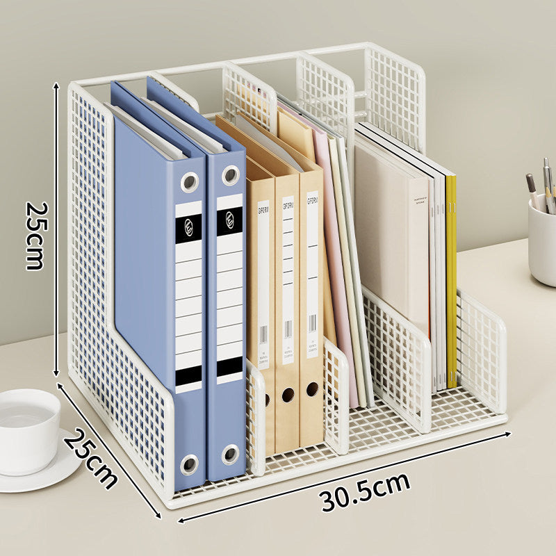 Modular Mesh Desktop File and Binder Organizer with Adjustable Dividers
