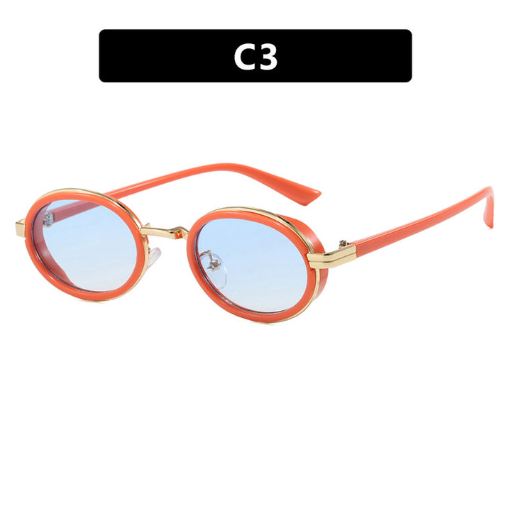 Women's round sunglasses with lightweight lenses and gold accents Stornfield