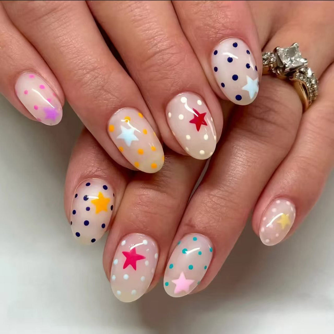 Artistic Star and Dot Nail Art Set