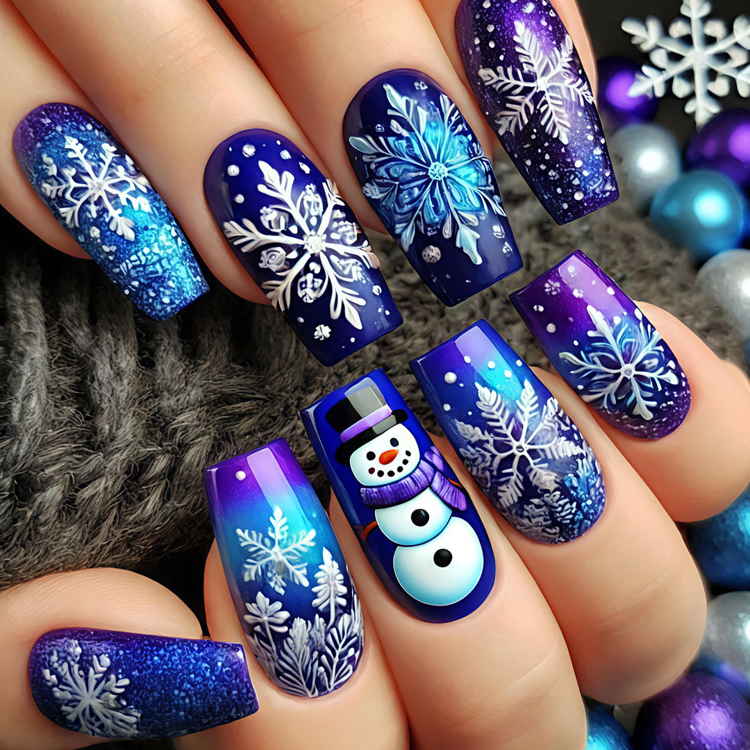 Creative art nails with festive snowman design Stornfield