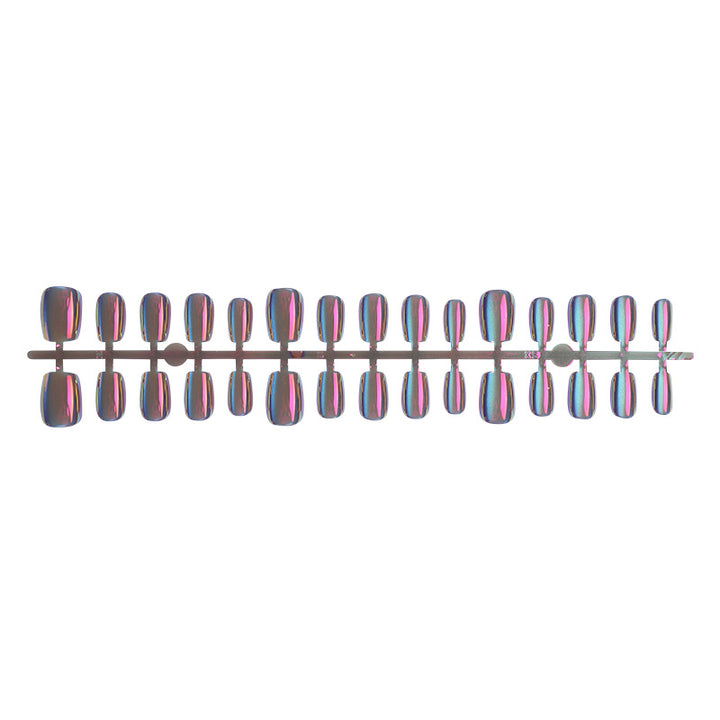Glossy Multicolor Press-On Nail Set