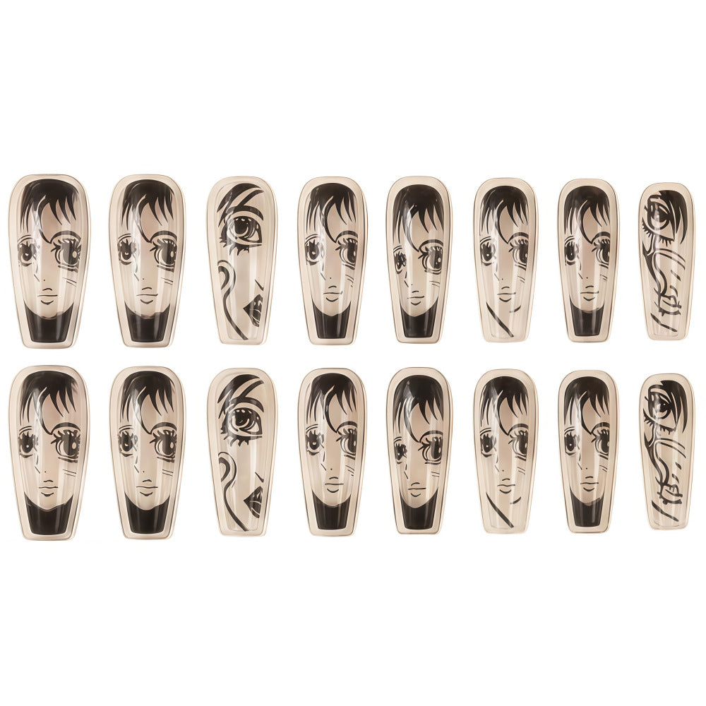 Art Nail Set with Artistic Portrait Designs Stornfield