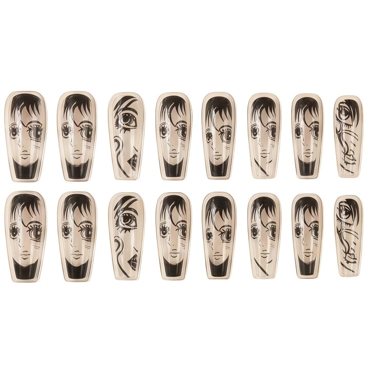 Art Nail Set with Artistic Portrait Designs Stornfield