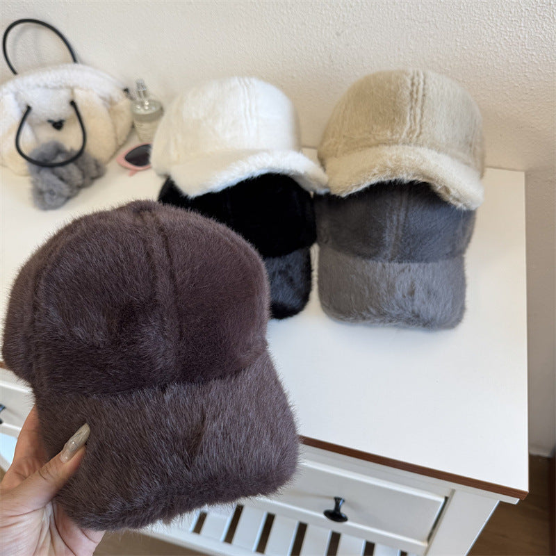 Unisex Plush Faux Fur Baseball Cap Stornfield