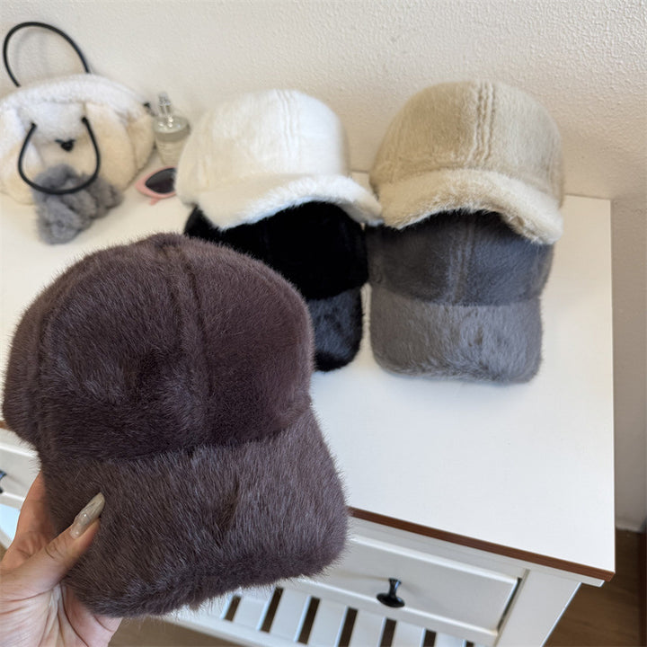 Unisex Plush Faux Fur Baseball Cap Stornfield