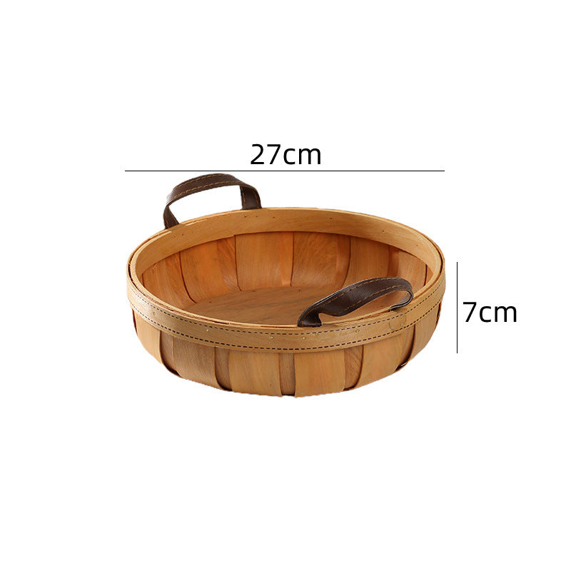 Unisex Handcrafted Basket with Leather Handles Stornfield