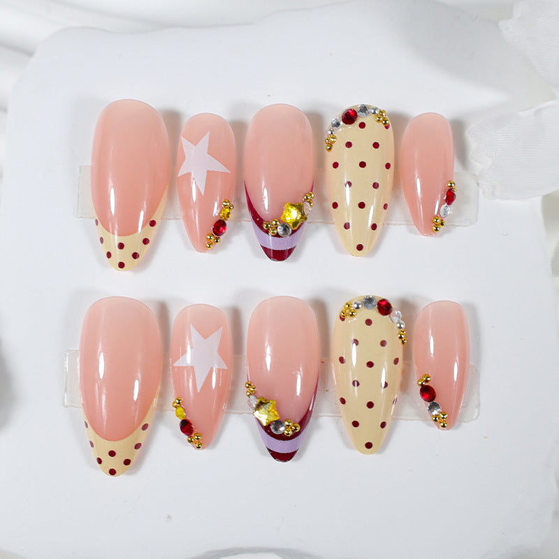 Acrylic Nail Set with Luxurious Accents and Creative Designs Stornfield