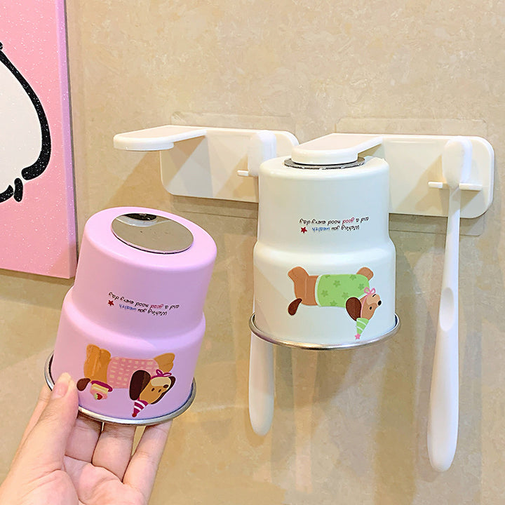 Wall-mounted toothbrush holder with playful animal design Stornfield