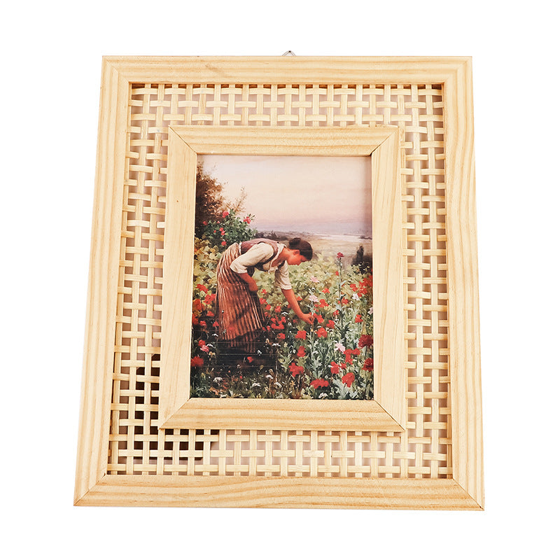 Artful picture frame with fine rattan pattern Stornfield