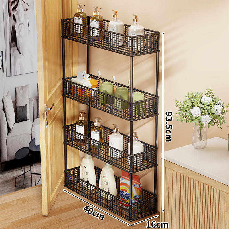 Slim Narrow Pull-Out Mesh Storage Organizer for Cabinet and Door Gap