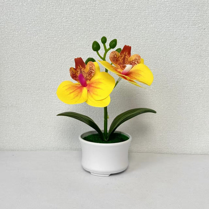 Elegant Artificial Orchid Plant Arrangement for Indoor Decor