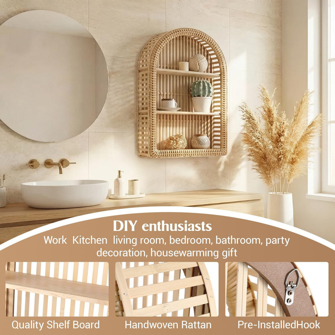 Circular Bamboo Wall Shelf Stornfield