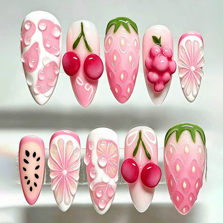 Artificial nails with fresh fruit designs Stornfield