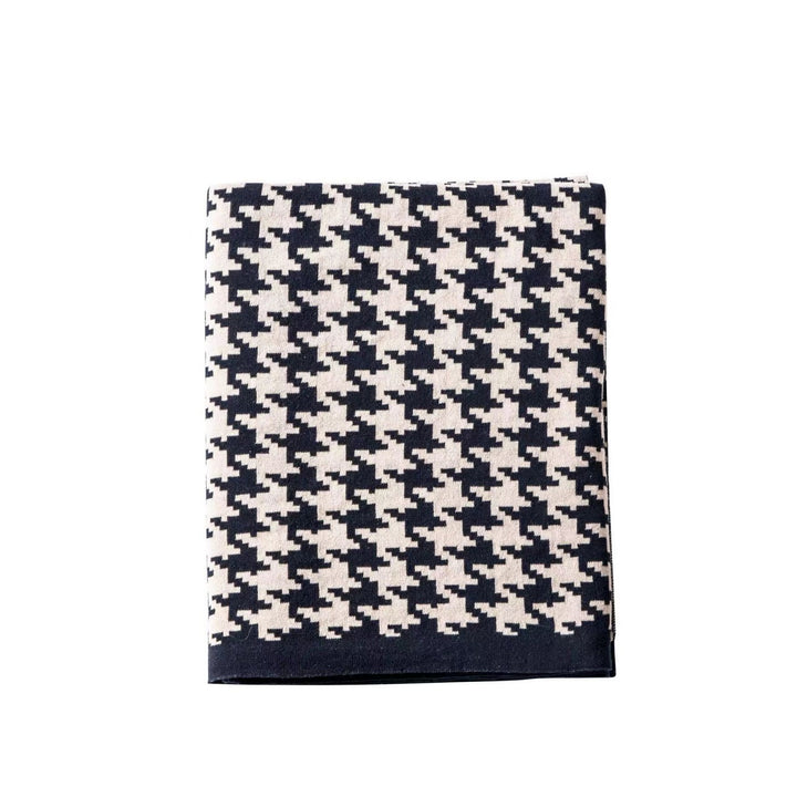 Houndstooth Knit Throw Blanket