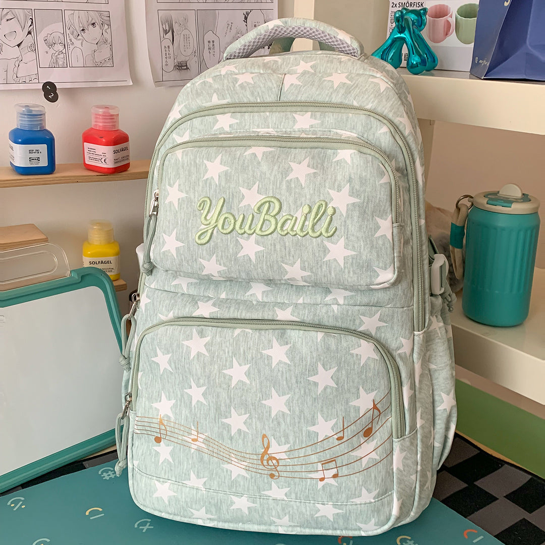 Star-Patterned Canvas Backpack Stornfield