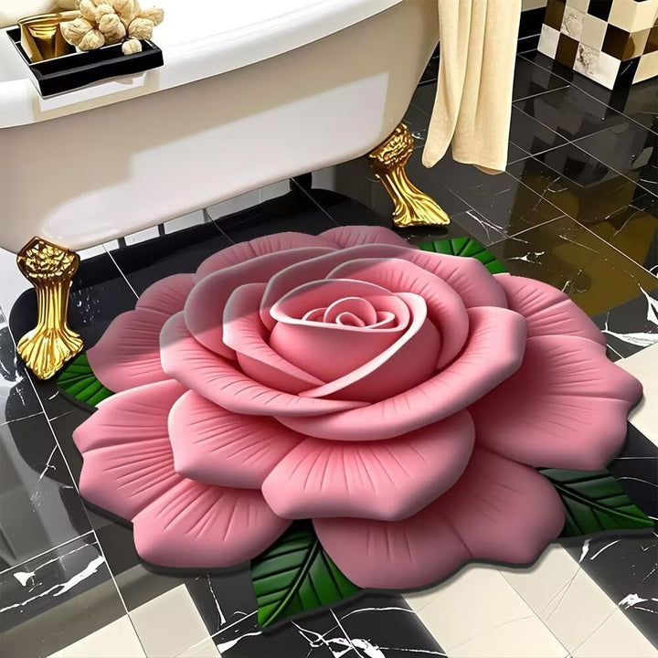 3D Floral Design Bath Mat