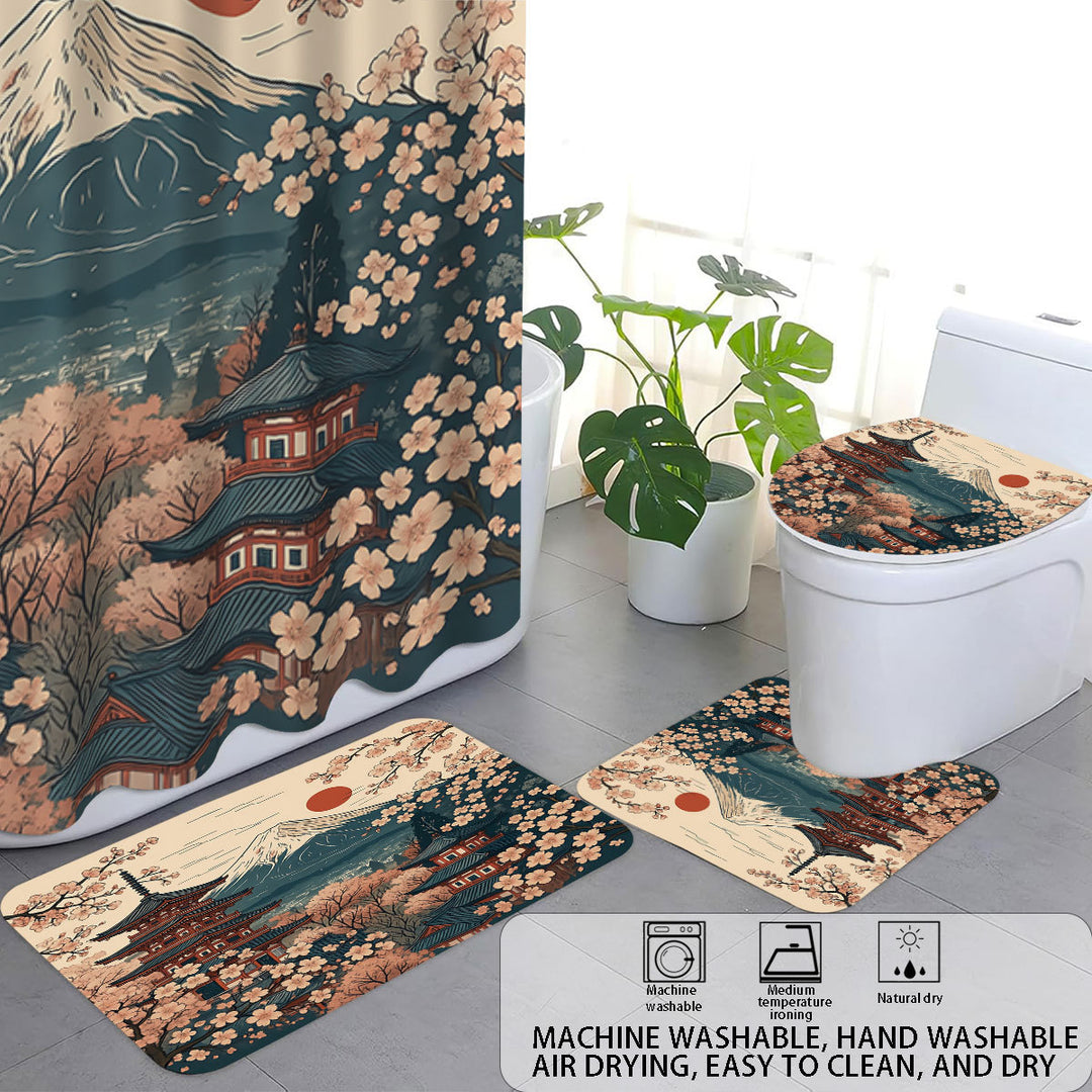 Cat-Themed Four-Piece Digital Bathroom Set Stornfield