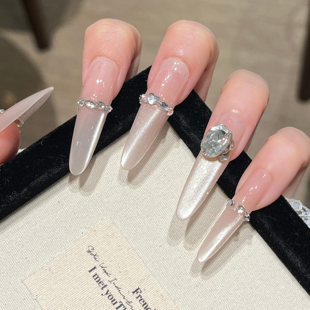 Luxury Rhinestone-Embellished Press-On Nail Set Stornfield