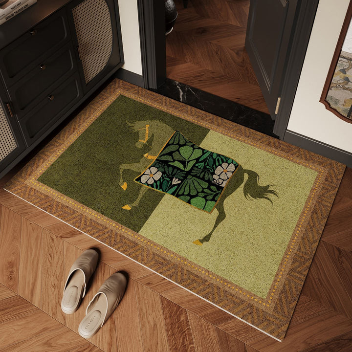 Artistic Horse-Themed Area Mat