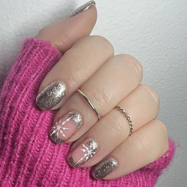 Glittery Snowflake Nail Art Set Stornfield