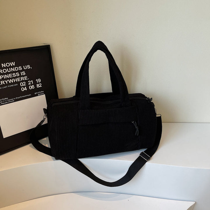 Sporty Travel Bag Made of Soft Cord Material with Adjustable Shoulder Strap Stornfield