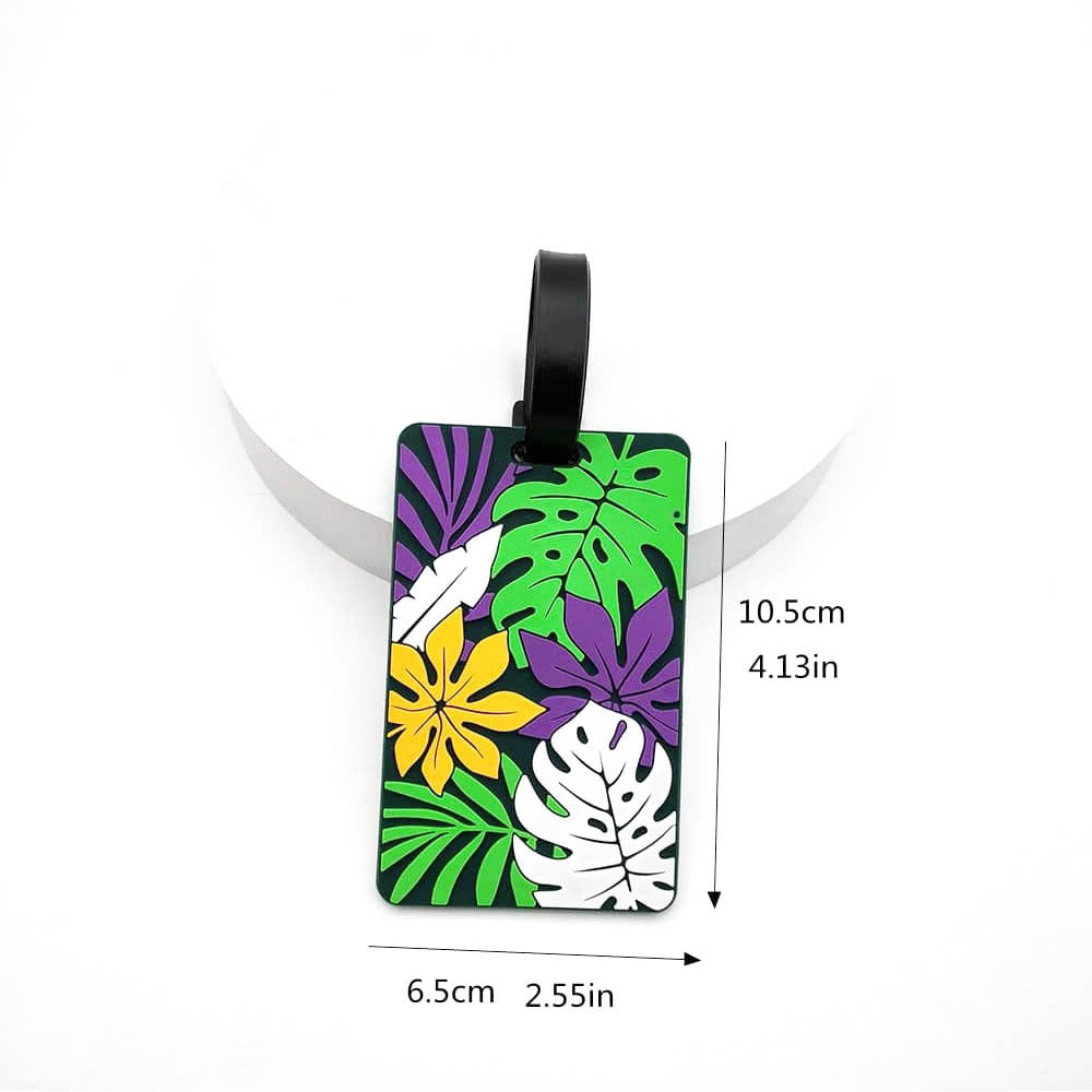 silicone tropical leaf luggage tag with embossed layered design Stornfield