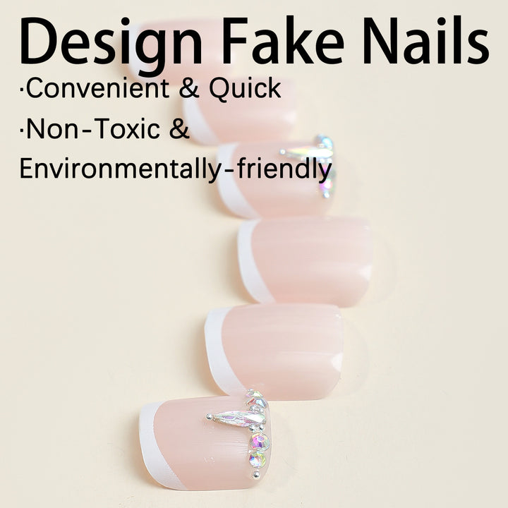 Acrylic Nail Set with Decorative Glitter Elements Stornfield
