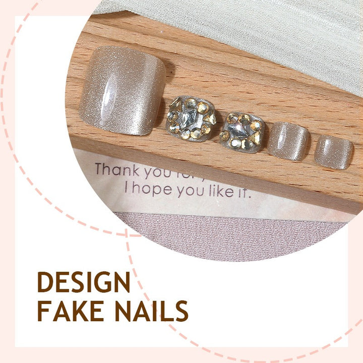Artificial nail set with luxurious 3D decorations and elegant style elements Stornfield