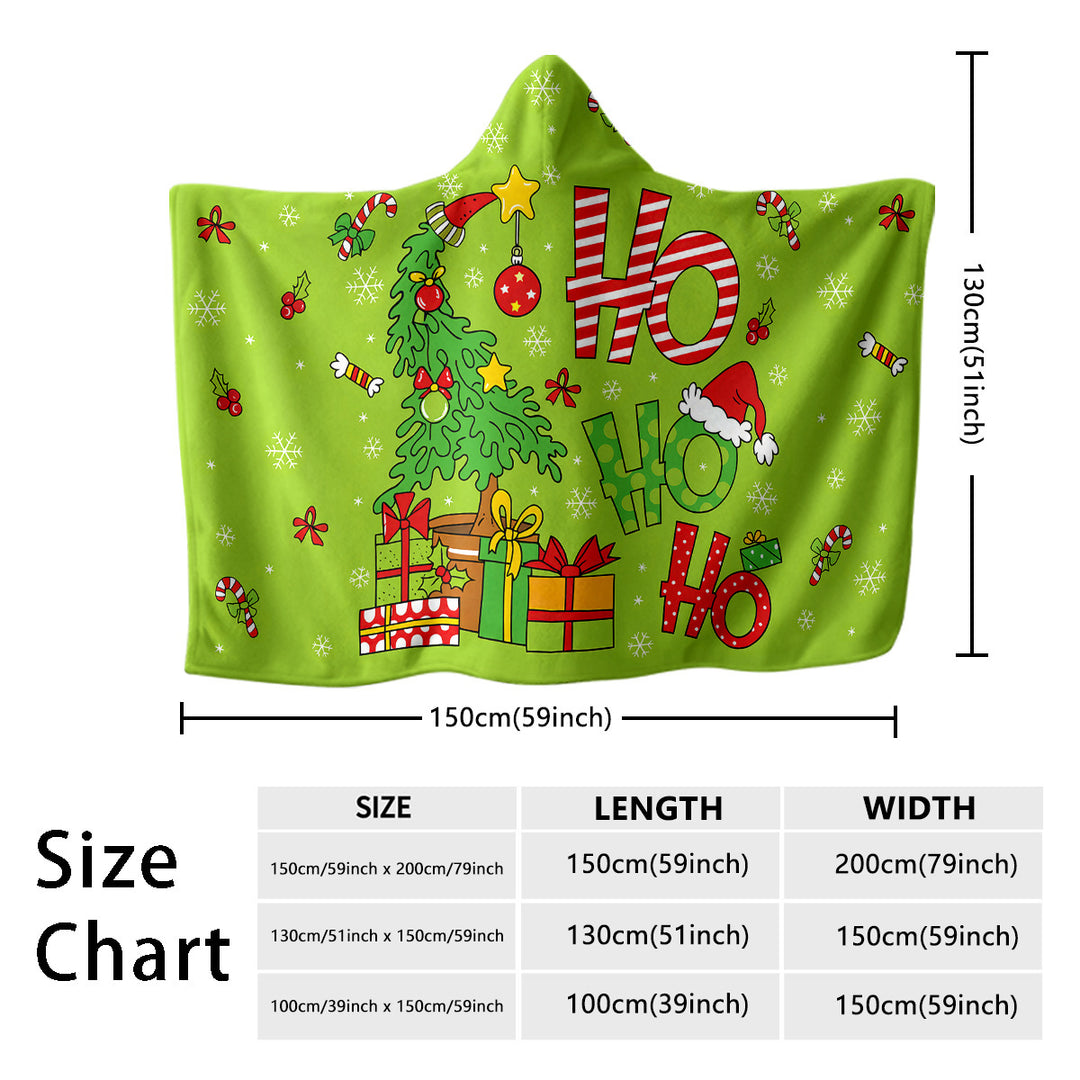 Festive Holiday-Themed Hooded Blanket